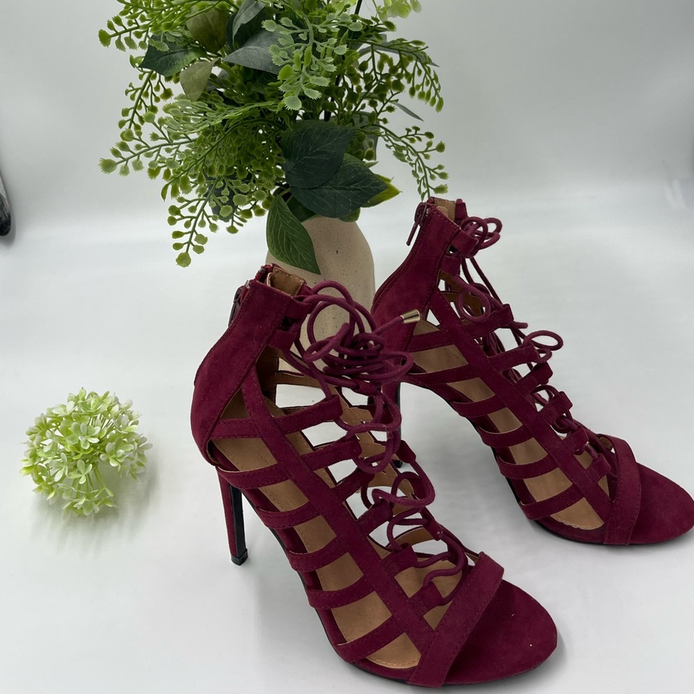 Elegant Burgundy Women's Heels